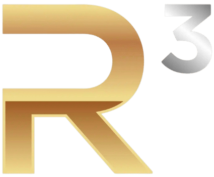 The r3 logo on a transparent background.